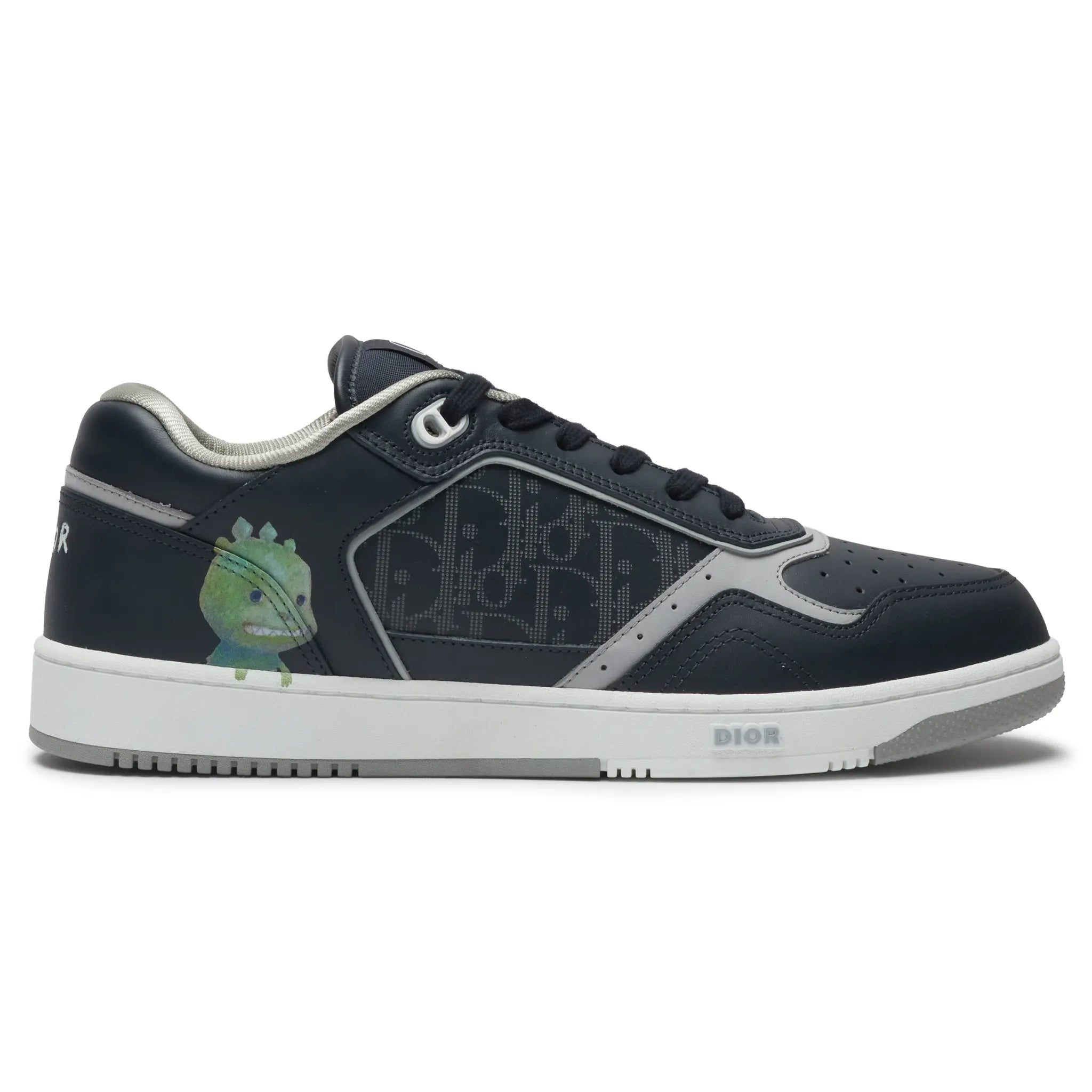 Side View of Dior B27 Otani Workshop Navy Smooth Calfskin Sneaker 3SN272ZZC_H530